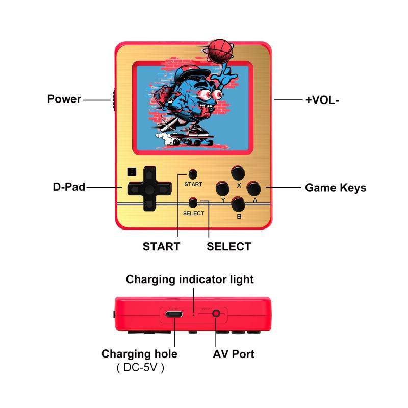 Cross border new RG fc520 retro video game console NES handheld game player double play