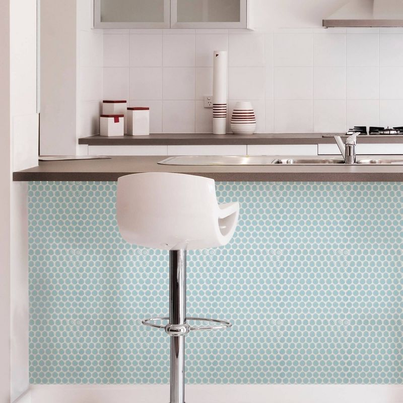 Brewster Penny Peel & Stick Backsplash Tile Paper Blue
