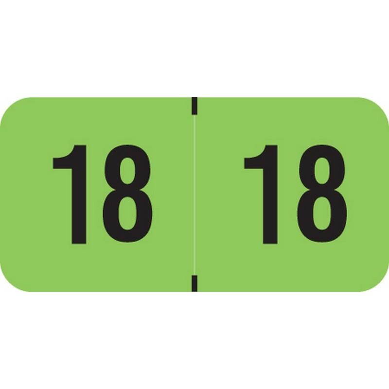PMA Compatible "18" Yearband Labels, 1-1/2" X 3/4" - 500 per Roll