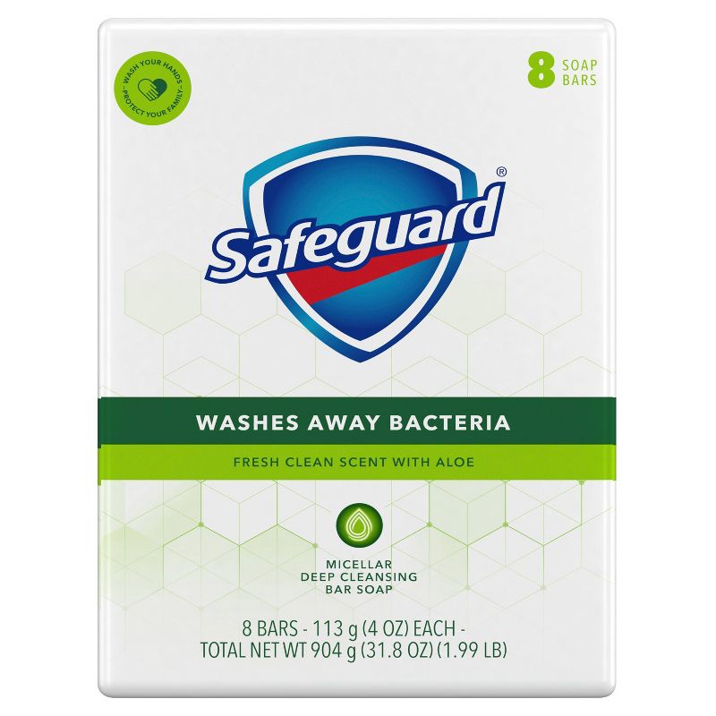 Safeguard Fresh Clean Scent with Aloe Bar Soap - 8pk - 4oz each