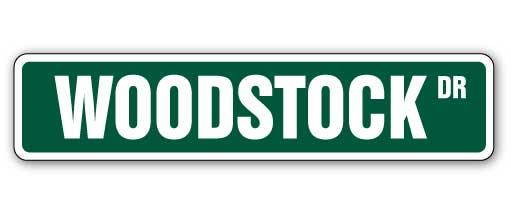 WOODSTOCK Street Sign hippie peace 60's Decals New| Indoor/Outdoor