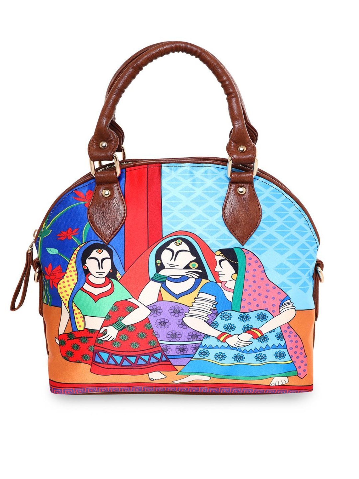 Sabhyata Multicolor Printed Medium Satchel Handbag