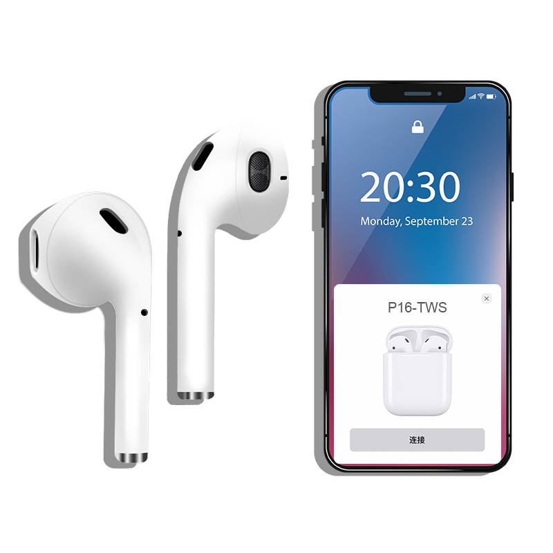 CORN  P16 TWS Bluetooth 5.0 Wireless Headphones 4D Sound Stereo Earphones Wireless Charging Earbuds With Pop-up For Smart Phone