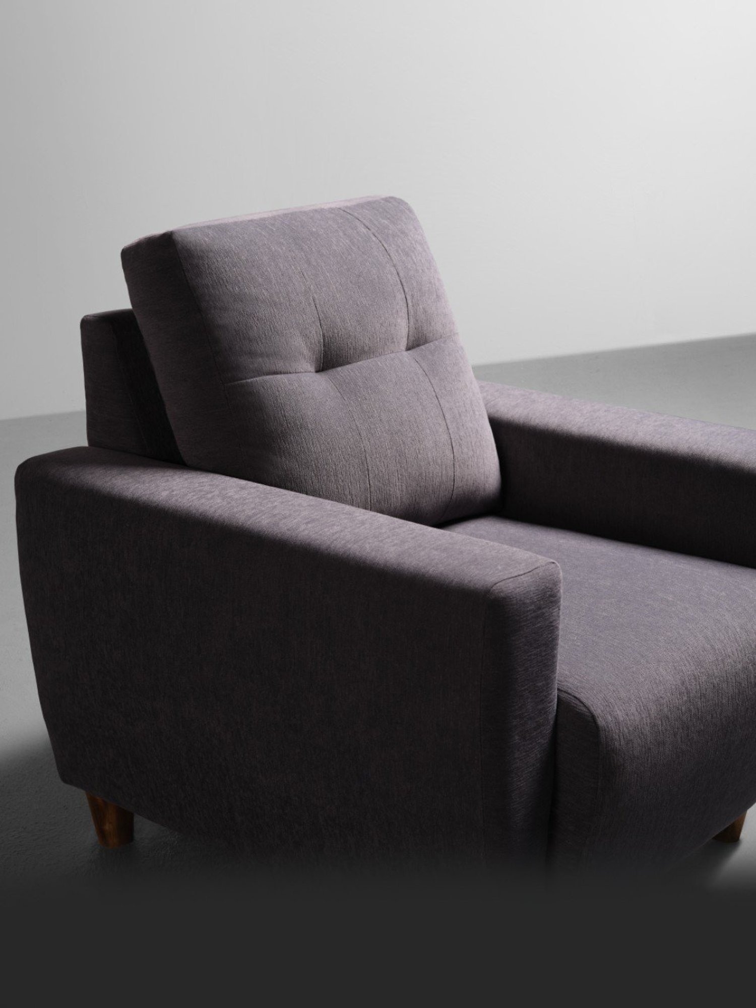 Sleepyhead Yolo Sesame Grey Fabric 1 Seater Sofa