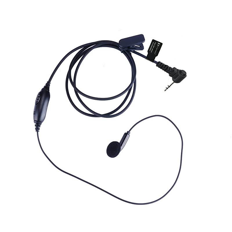 1 Pin Earpiece Headset Compatible with Motorola T100 T260TP MH230R MR350R MS350R or Hytera TC320 walkie Talkie, Ear Bud Style, PU Material, Black (2.5mm Plug)
