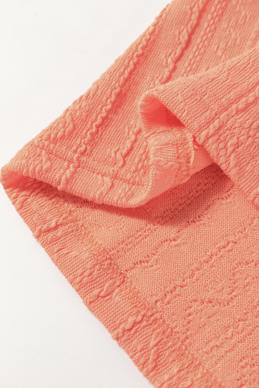 Skobeloff Textured Ruffle Split Top and Drawstring Shorts Set