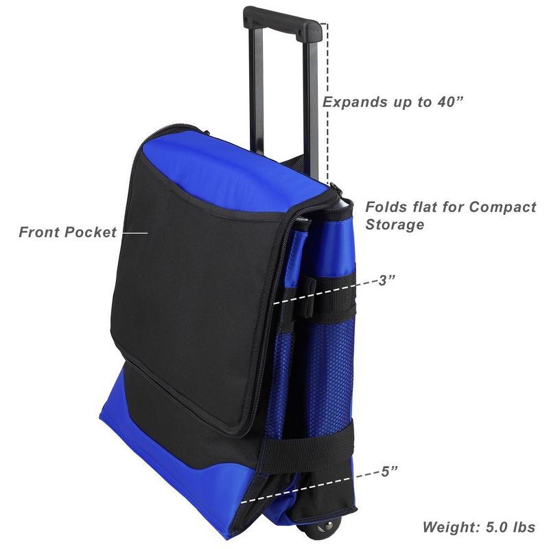 Picnic at Ascot 60 Can Collapsible Insulated Rolling Cooler - Royal Blue