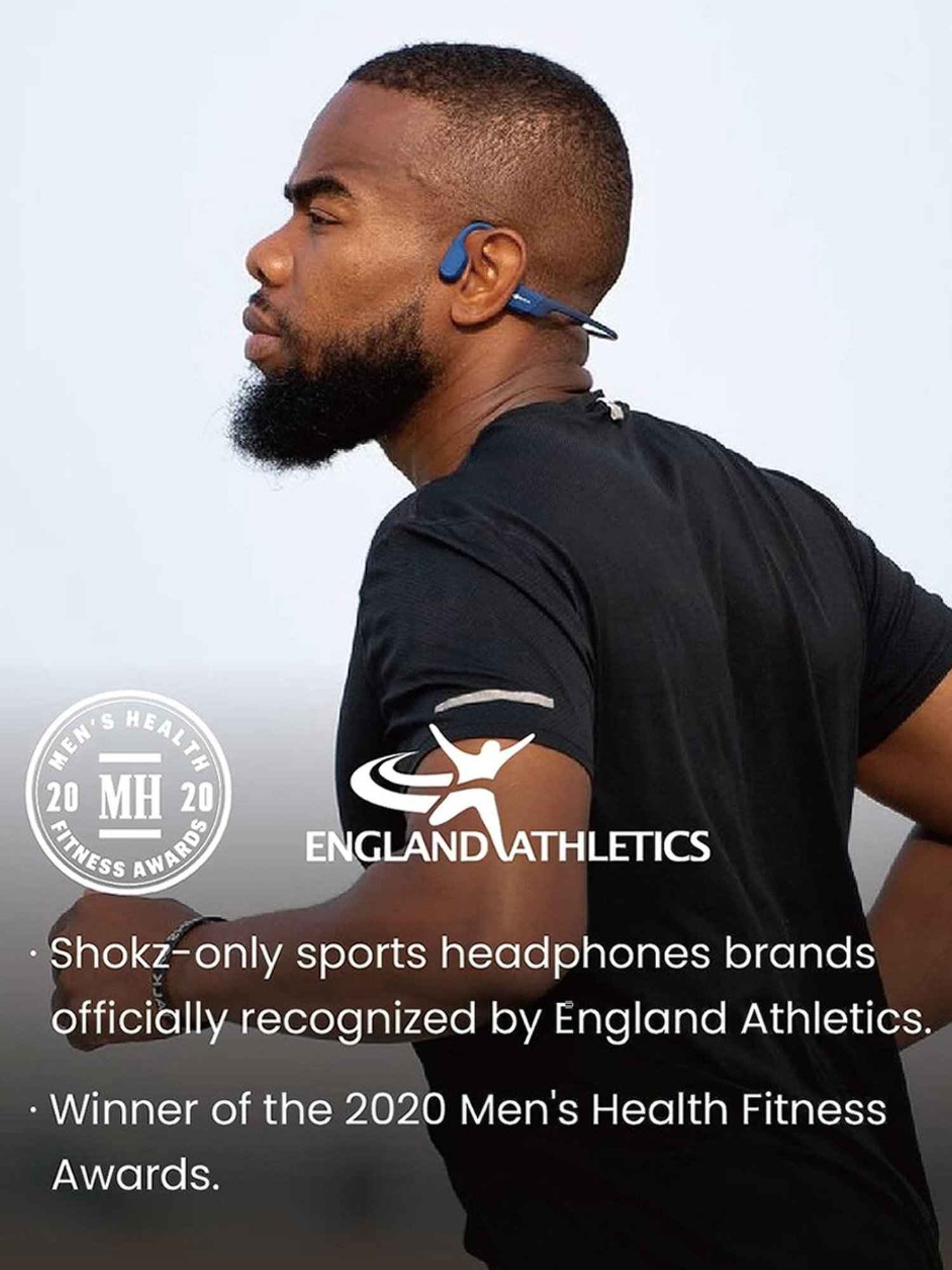 Shokz OpenRun Open-Ear Bone Conduction Sport Headphone (Blue)