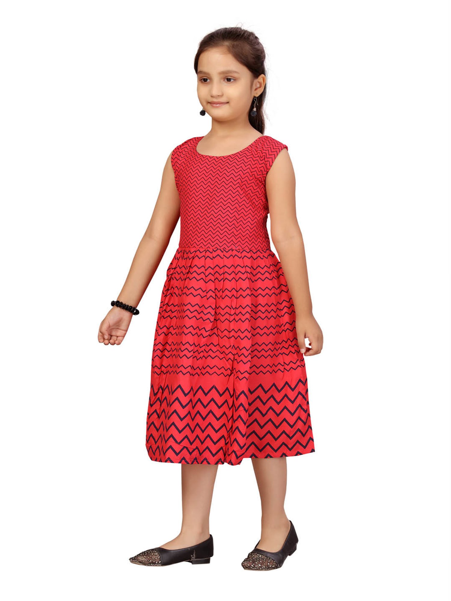 Aarika Kids Red Striped Dress
