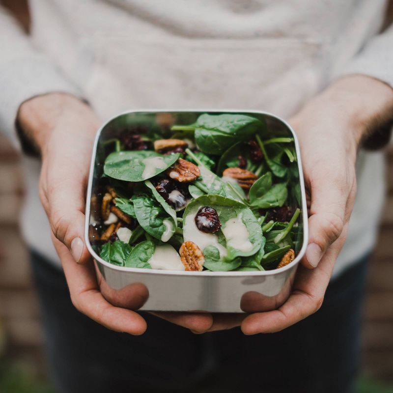 U-Konserve To-Go Stainless Steel Food-Storage Container Square 30oz - Clear Plastic Lid