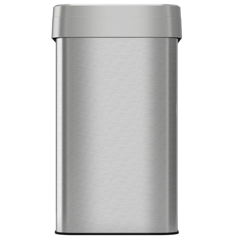 iTouchless Open Top Trash Can with Dual AbsorbX Odor Filters 16 Gallon Silver Stainless Steel