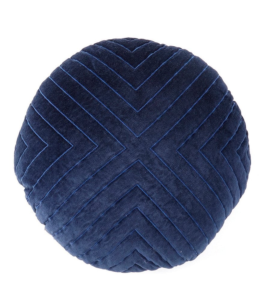 Studio D Linear X Velvet Round Pillow