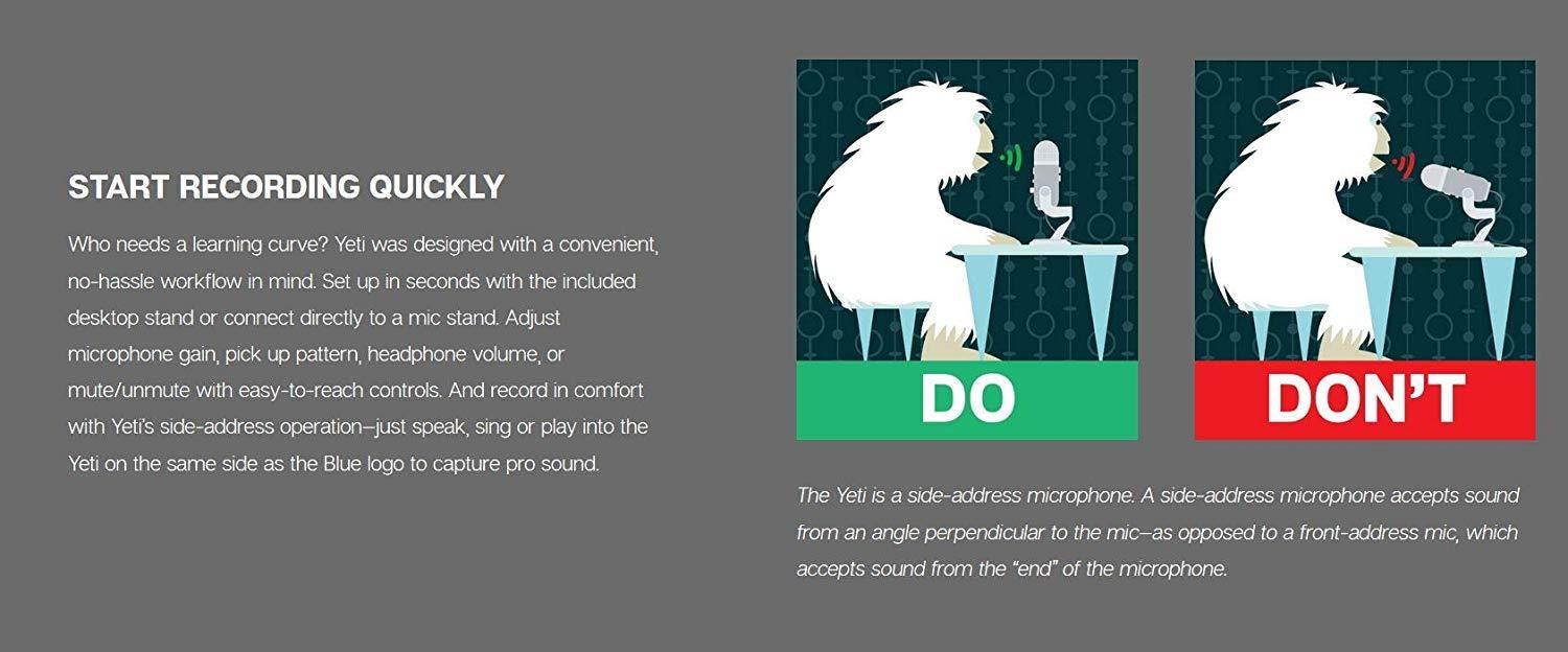 BLUE Yeti USB Microphone-Space Gray, Mic Only (988-000094)