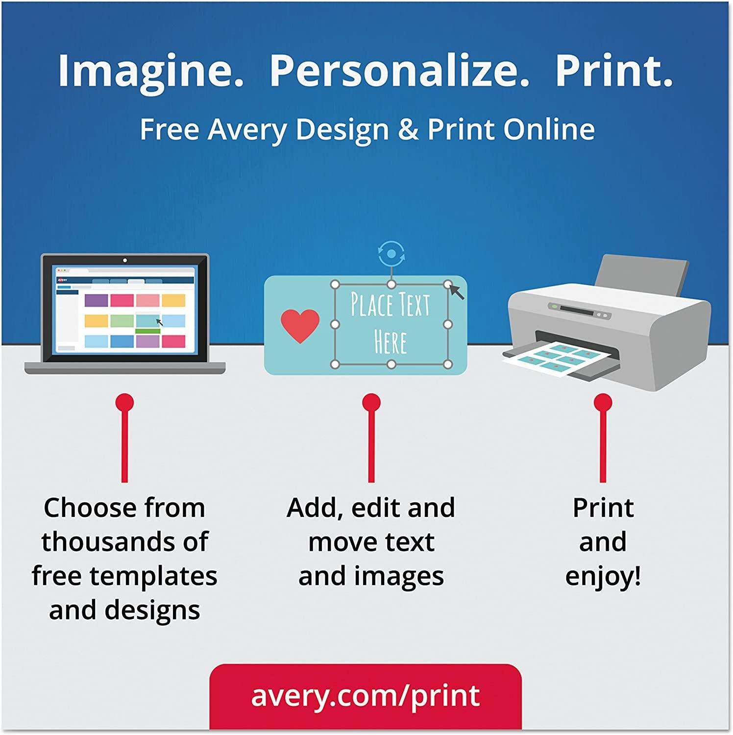 Avery Address Labels, Permanent Adhesive,  Pearlized, Ivory, 1" x 2-5/8", 240 Labels (22837)