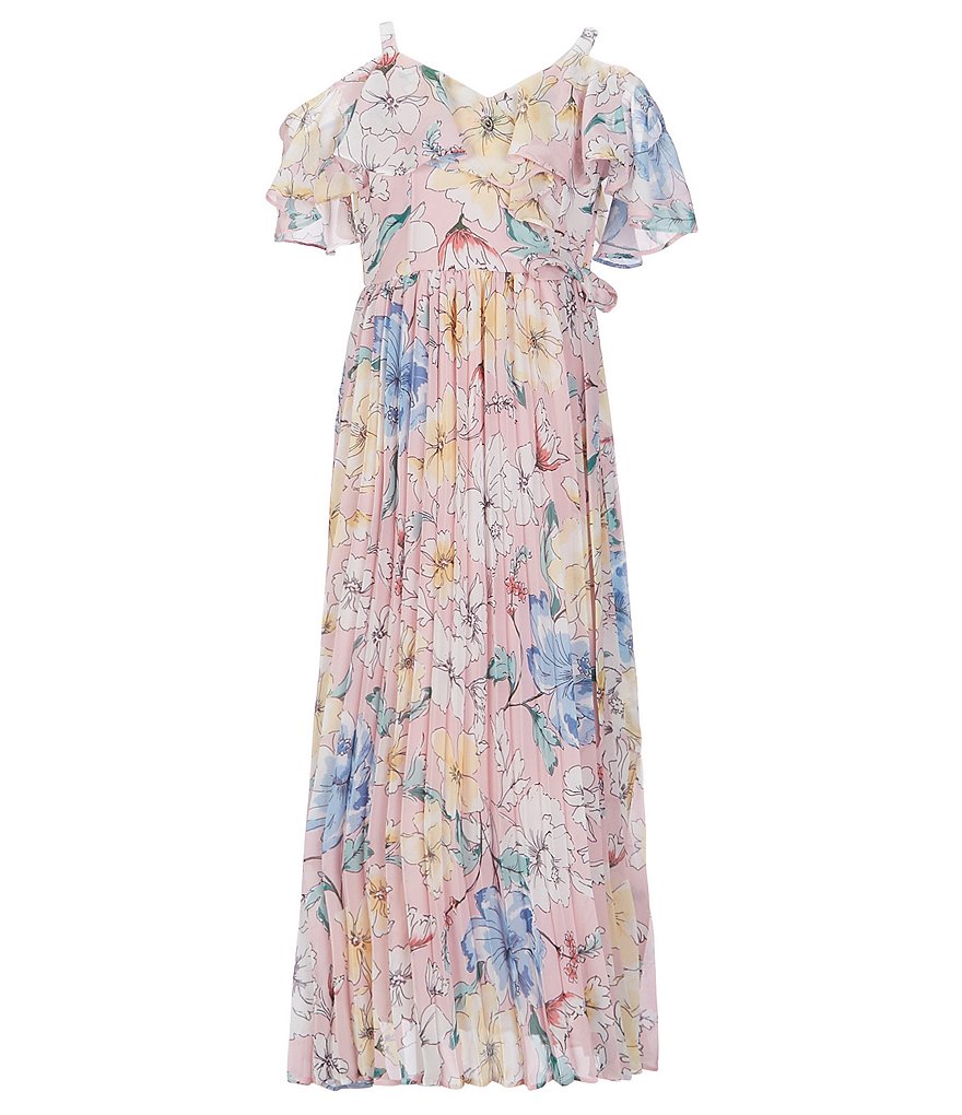 Bonnie Jean Big Girls 7-16 Tie-Dye Chiffon Tiered Maxi Dress