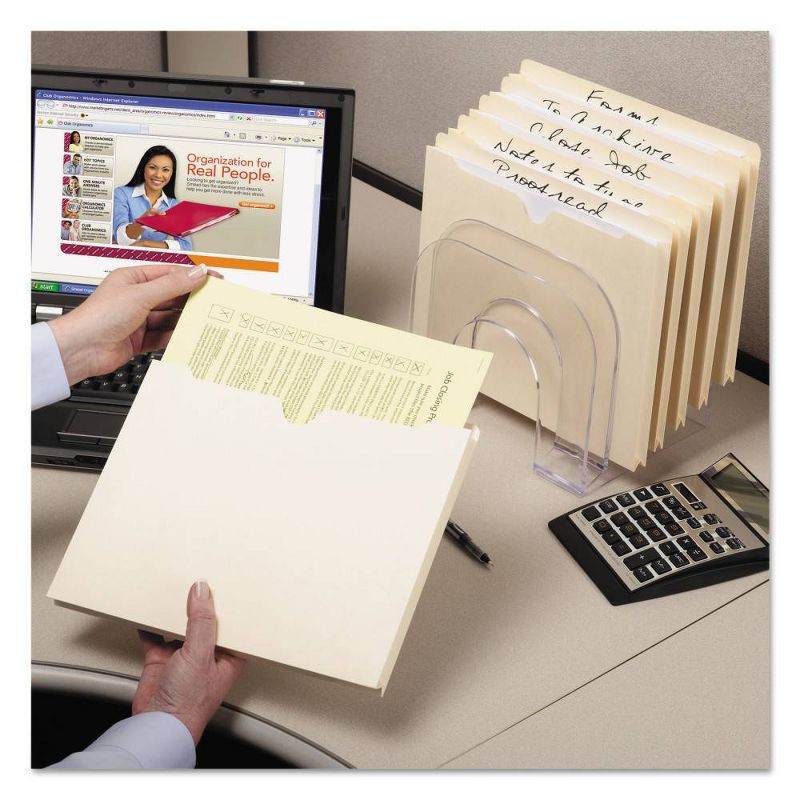 Smead Double-Ply Pocket File Jacket, 1 1/2" Accordion Expansion, Ltr, 11 Point Manila, 50/Box