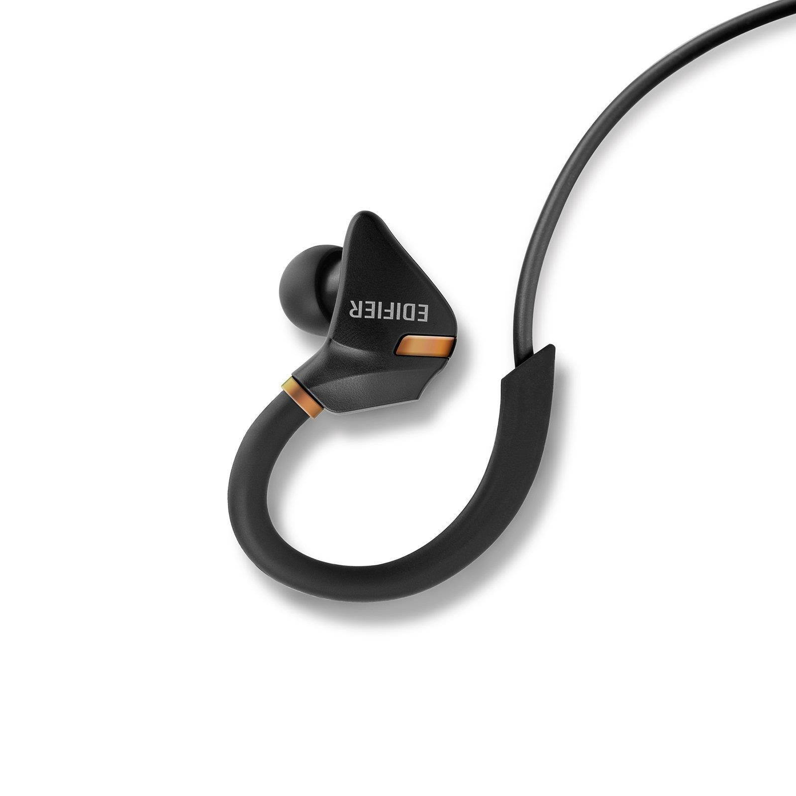 Edifier W296BT Bluetooth v4.1 Sports Headphones In-Ear Earphones Sweat Water Resistant CVC Noise Suppression - Black