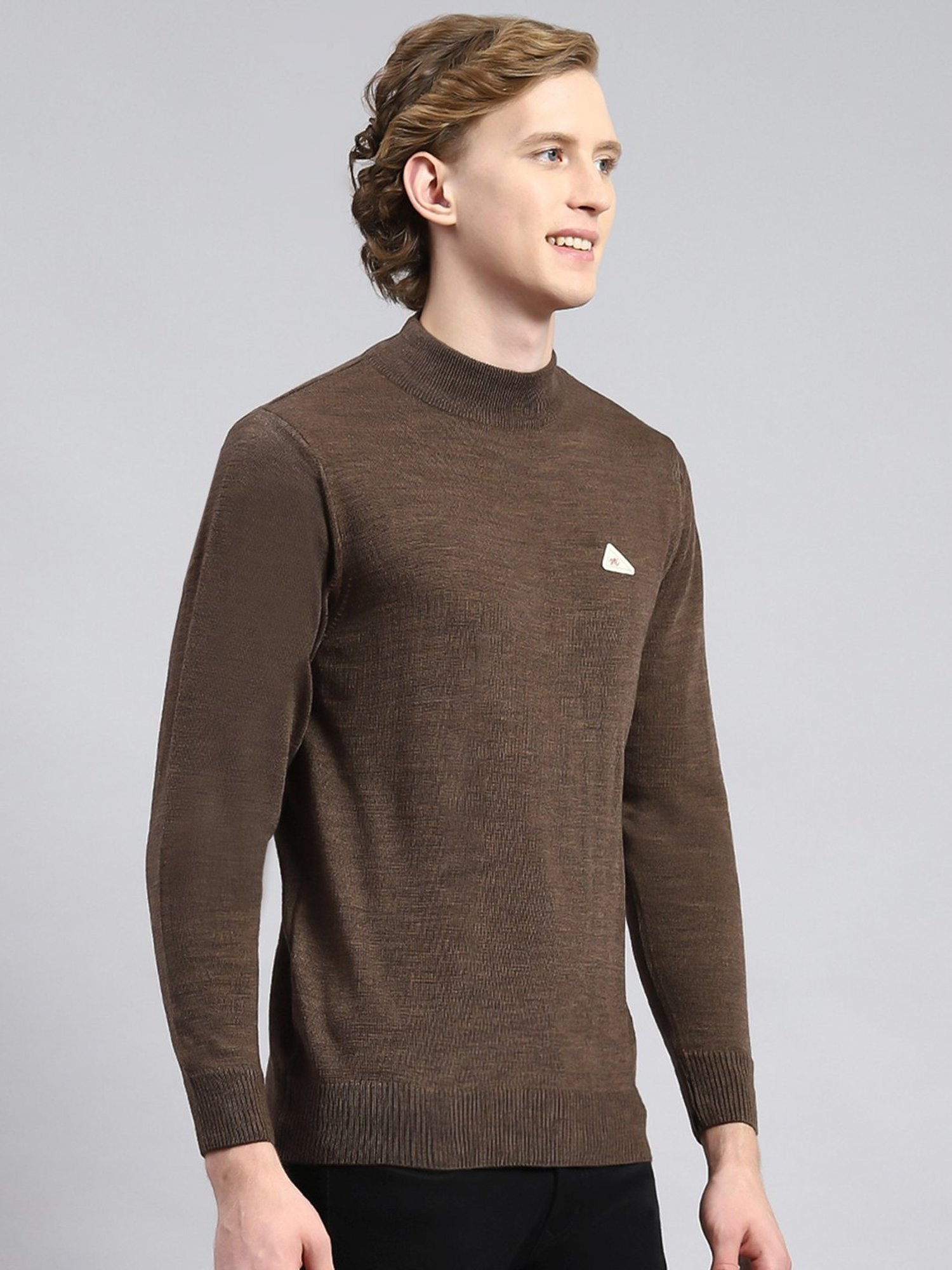 Monte Carlo Dark Brown Regular Fit Sweater