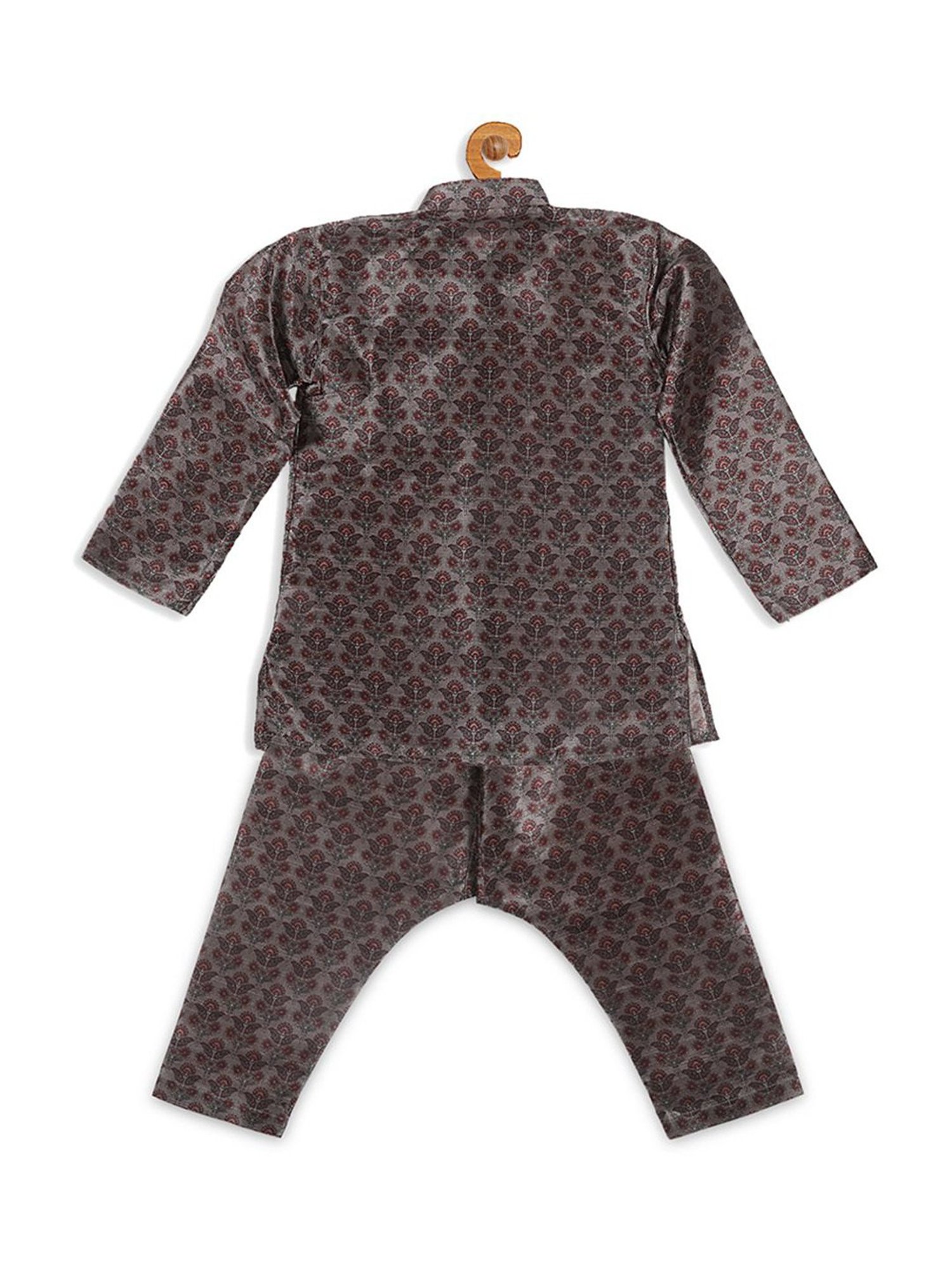 VASTRAMAY SISHU Grey & Red Floral Print Kurta Set