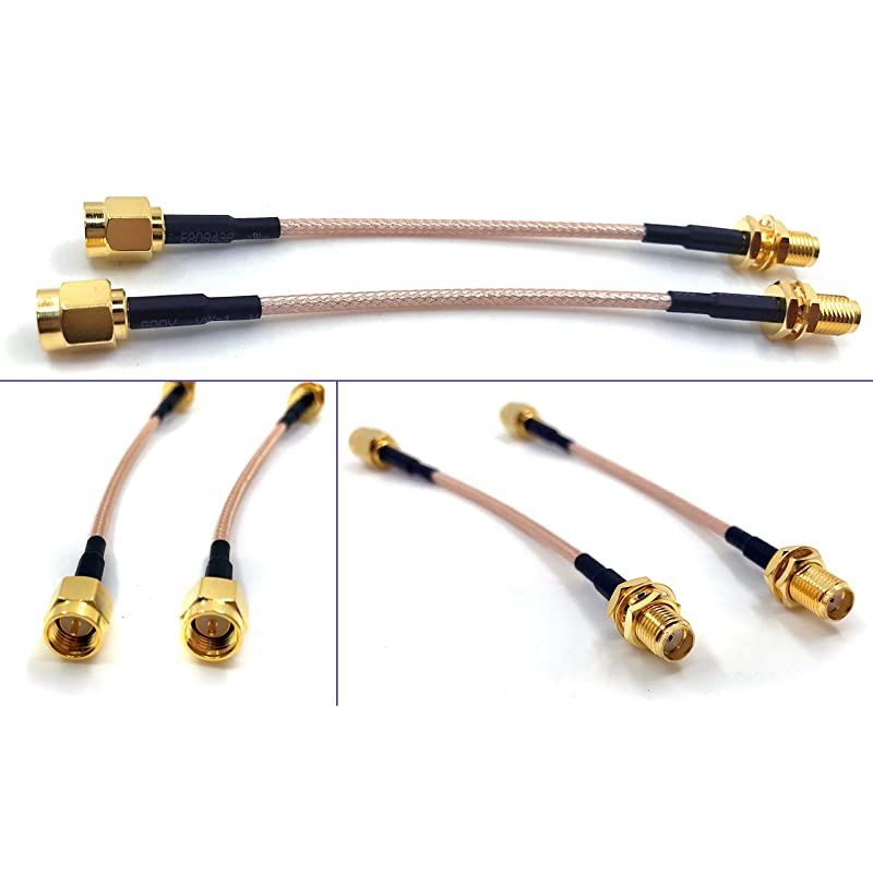 of 2 RF RG316 SMA Male to SMA Female Nut Bulkhead Crimp Antenna Low Loss Coaxial Cable 12 inch 30 cm