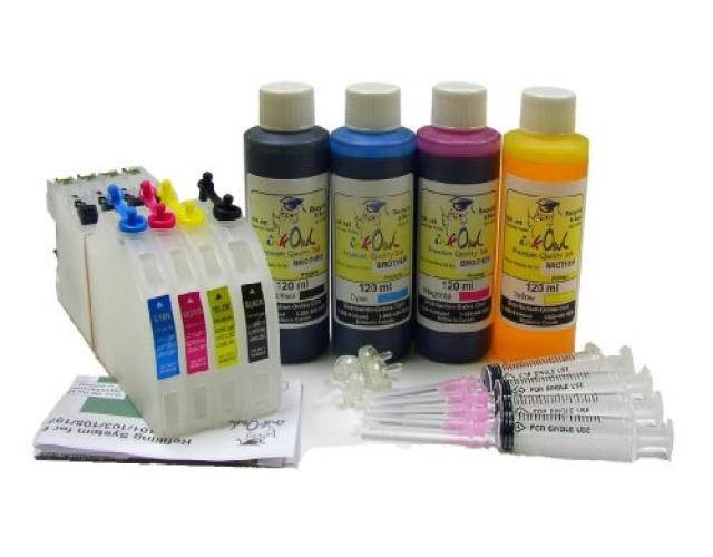 InkOwl Extra-Large Refillable Cartridges for BROTHER DCP-J152W MFC-J245 MFC-J285DW MFC-J450DW MFC-J470DW MFC-J475DW MFC-J650DW MFC-J870DW MFC-J875DW MFC-J6520DW MFC-J6720DW MFC-J6920DW + 4x120ml ink