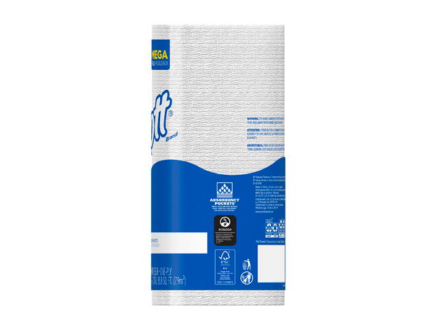 Scott Kitchen Paper Towels (41482) with Fast-Drying Absorbency Pockets, Perforated Standard Paper Towel Rolls, 128 Sheets / Roll