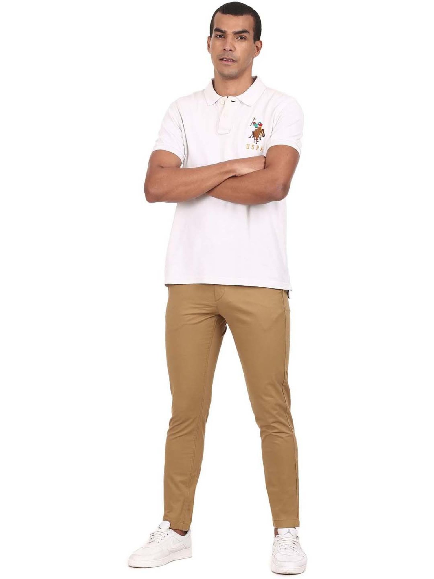 U.S. Polo Assn. Khaki Regular Fit Trousers