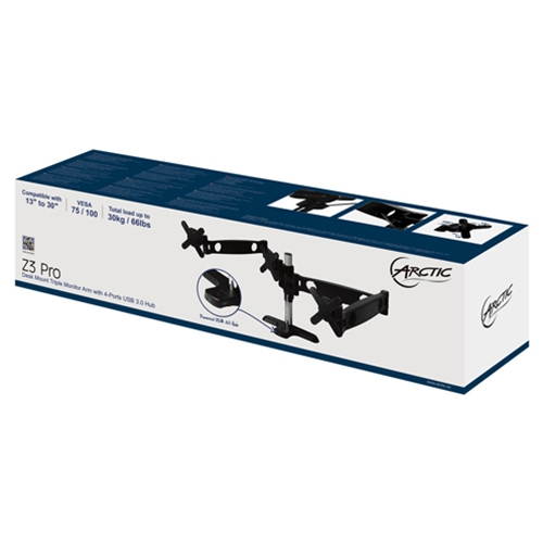 Arctic ORAEQ-MA013US-GBA01 Z3 Pro Triple Monitor Arm with VESA Mount