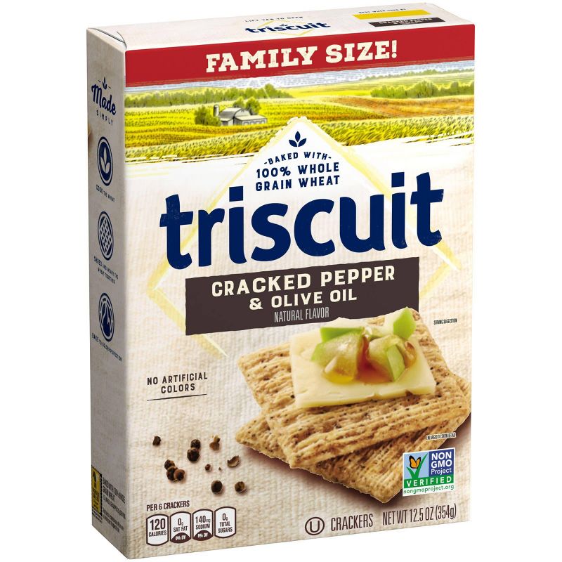 Triscuit Cracked Pepper & Olive Oil Crackers - Family Size - 13oz
