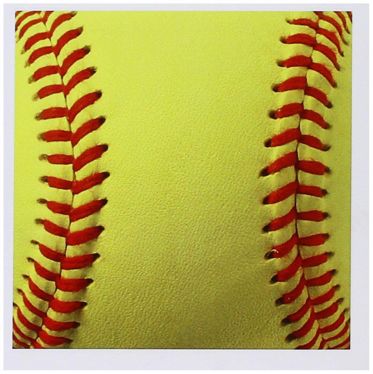 3dRose Softball close-up photography print -soft ball for sporty sport fans team players - Greeting Cards, 6 x 6 inches, set of 6 (gc_120271_1)