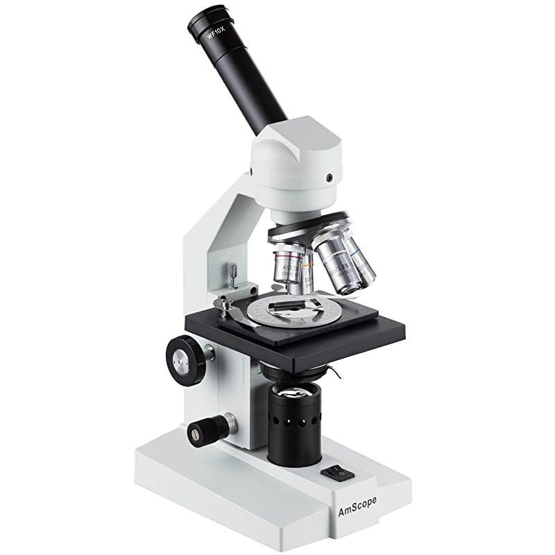 M500B-MS-MT Digital Monocular Compound Microscope, WF10x and WF20x Eyepieces, 40x-2000x Magnification, Anti-Mold Optics, Tungsten Illumination, Brightfield, Abbe Condenser, Coarse and Fine Focus, Pla