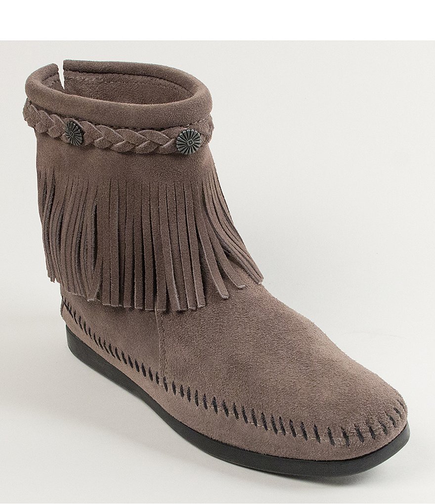 Minnetonka Concho Suede Fringe Boots