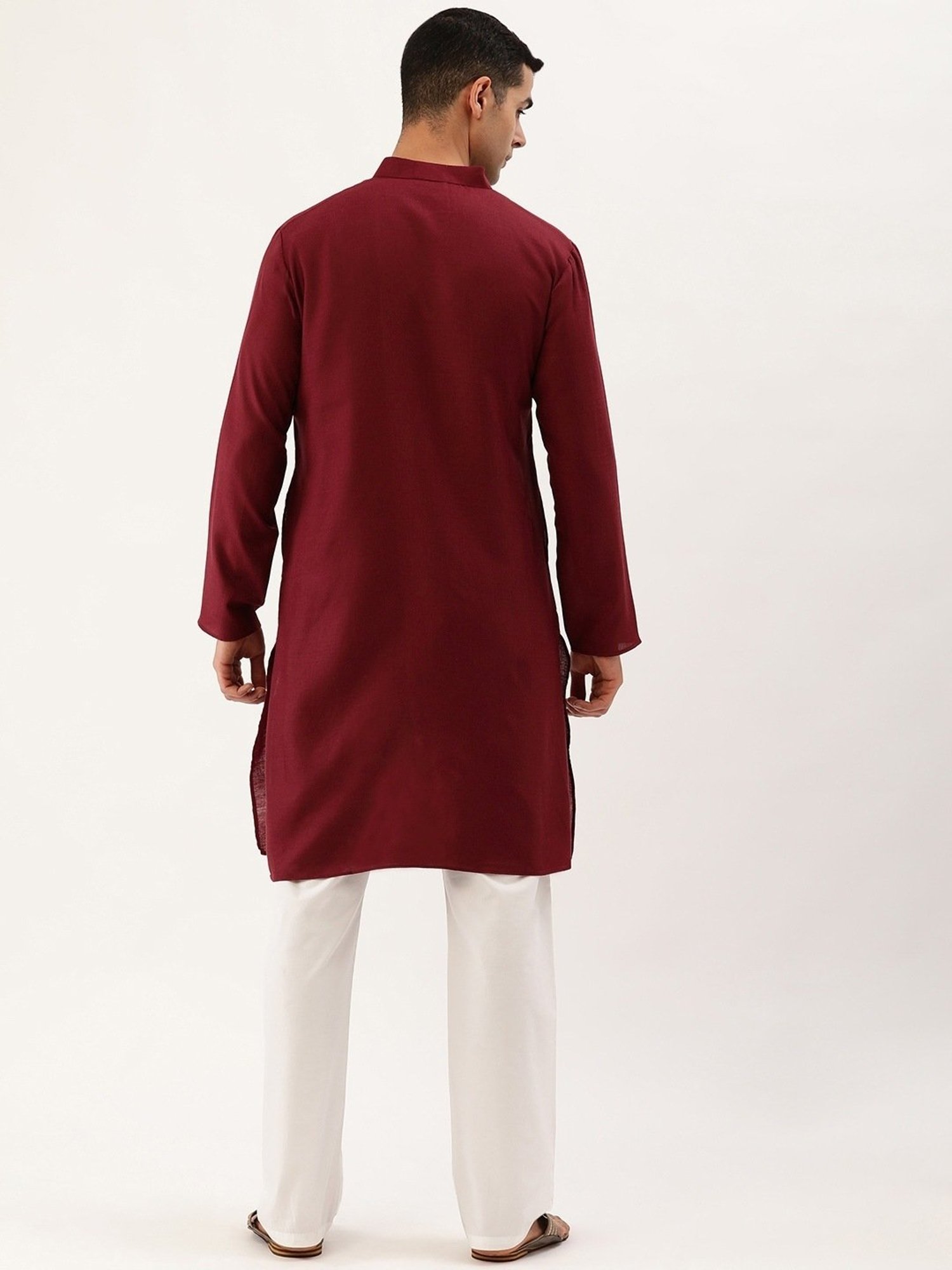 SWAGG INDIA Maroon Cotton Regular Fit Kurta