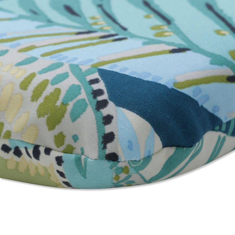 2pc Outdoor/Indoor Rounded Chair Pad Set Mainstay Pacific Blue - Pillow Perfect