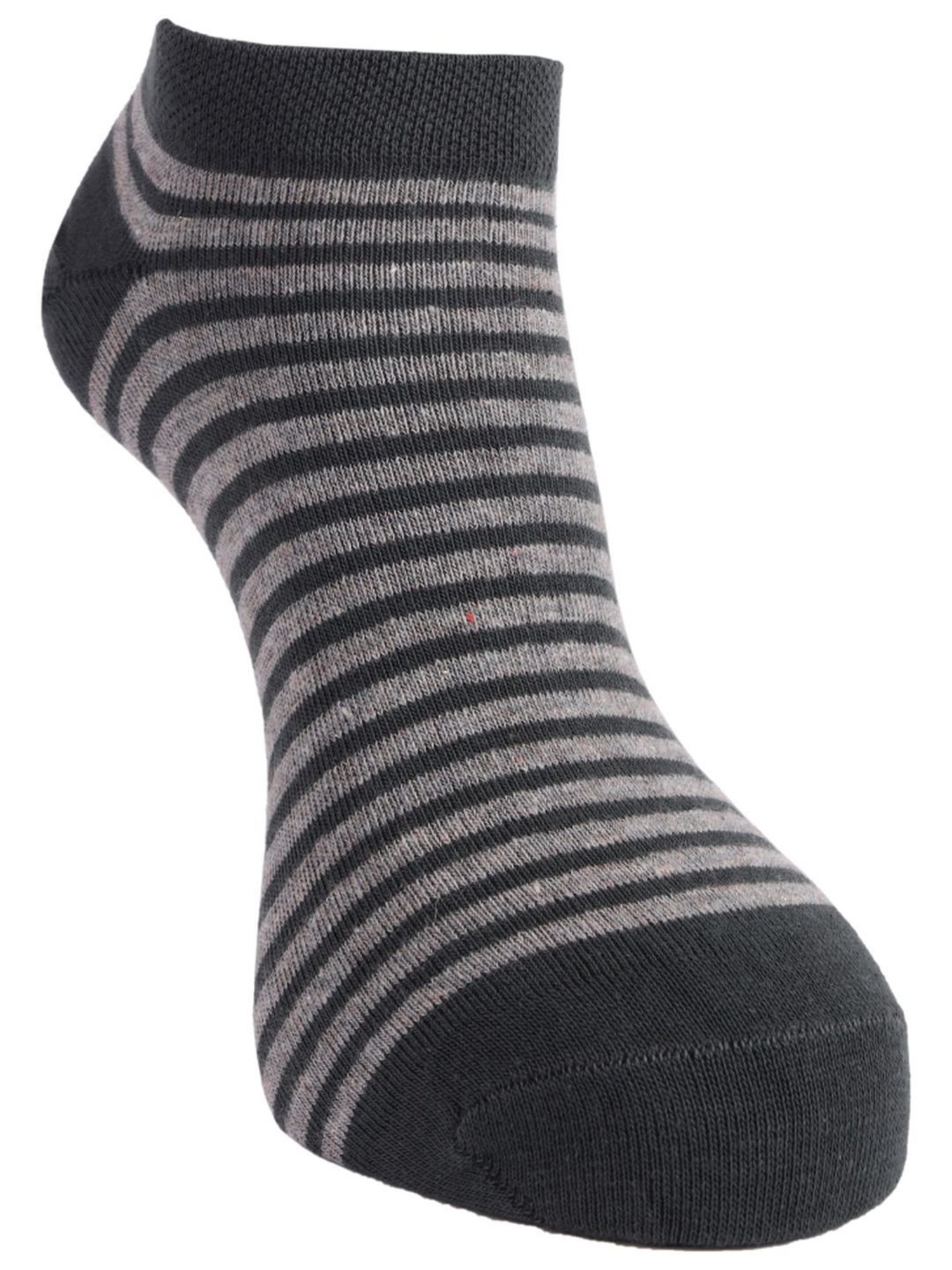 Dollar Grey Cotton Striped Socks - Pack of 3