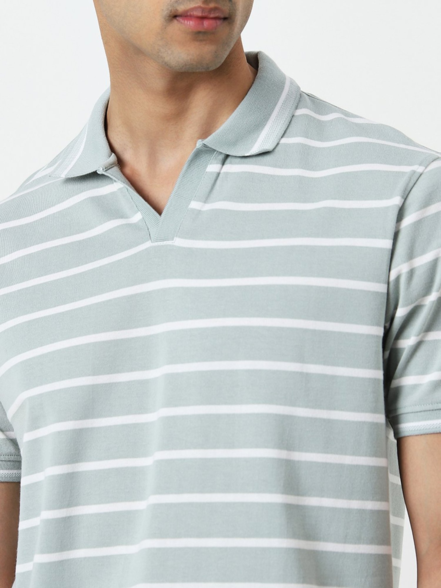 WES Casuals by Westside Sage Striped Relaxed-Fit Polo T-Shirt