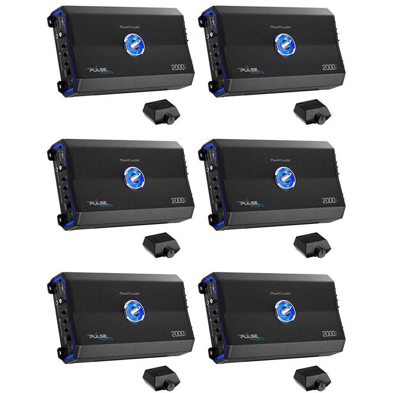Planet Audio 2000W Class A/B Monoblock MOSFET 2Ohm Car Audio Amplifier (6 Pack)