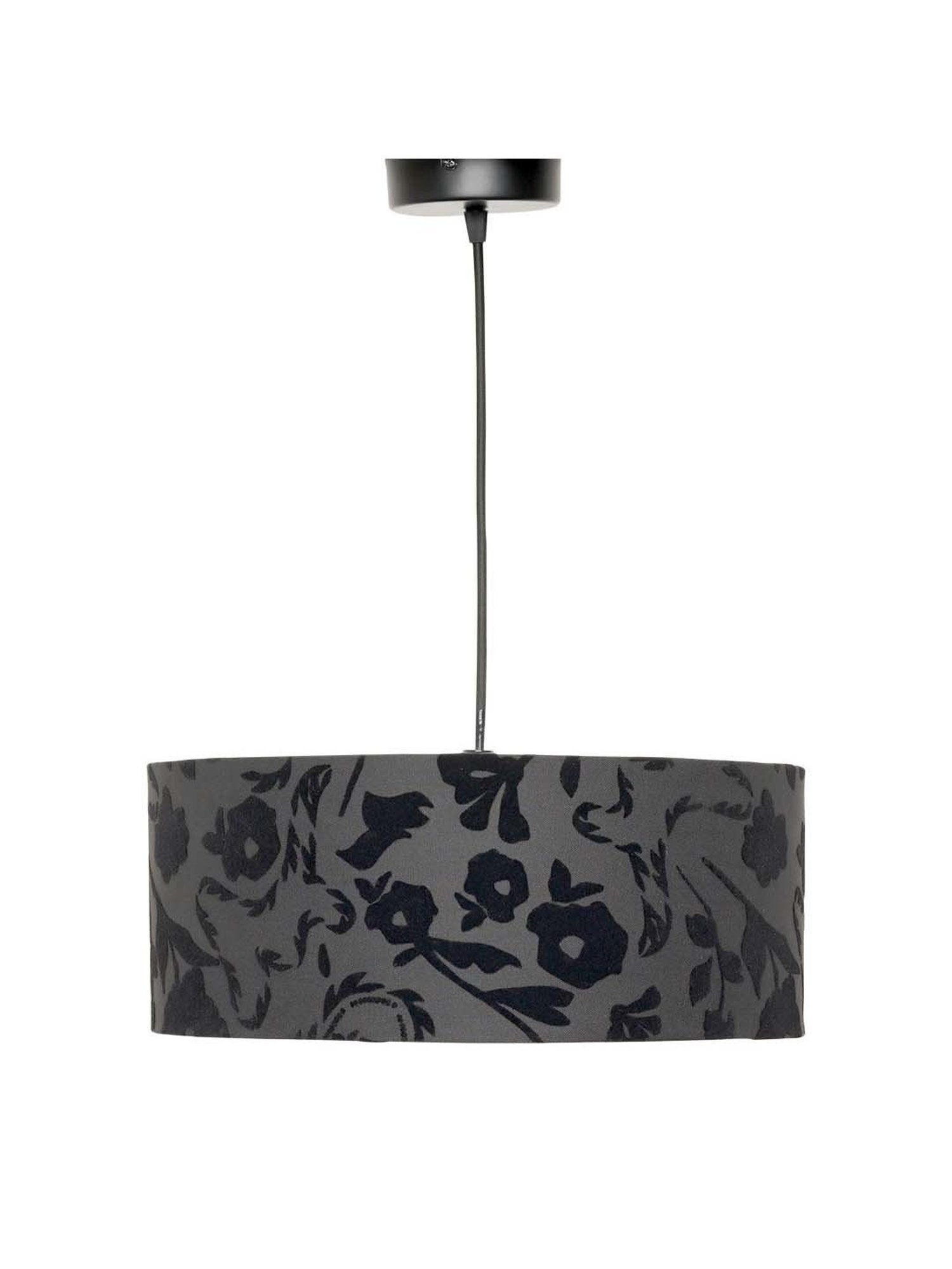Kapoor E Illuminations Black Velvet Printed Shade Pendant Light