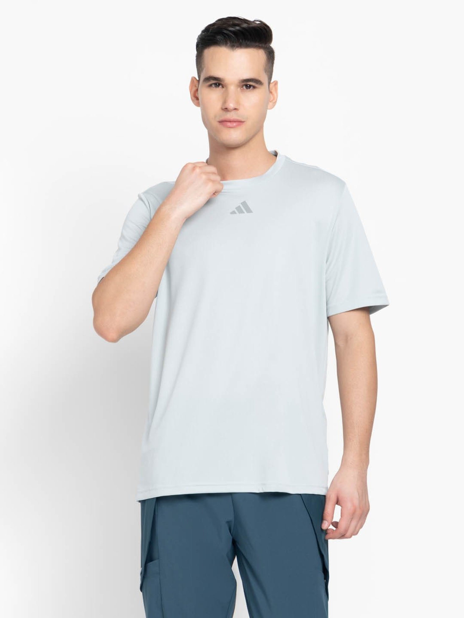 Adidas Grey Regular Fit Printed Sports T-Shirt