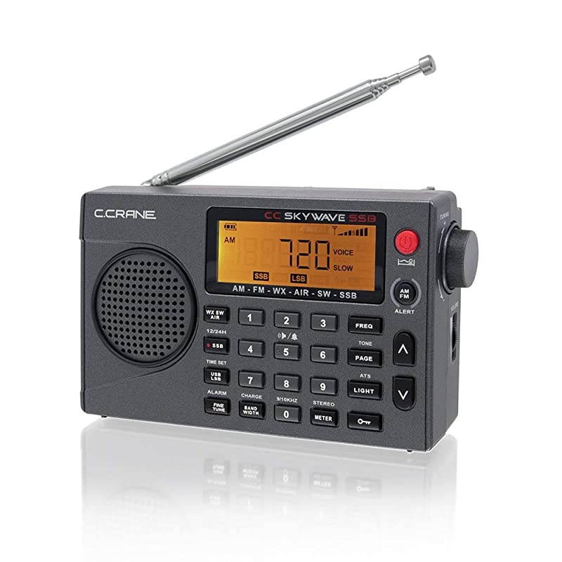 CC Skywave SSB AM FM Shortwave NOAA Weather + Alert Scannable VHF Aviation Band and Single Side Bands Small Battery Operated Portable Travel Radio