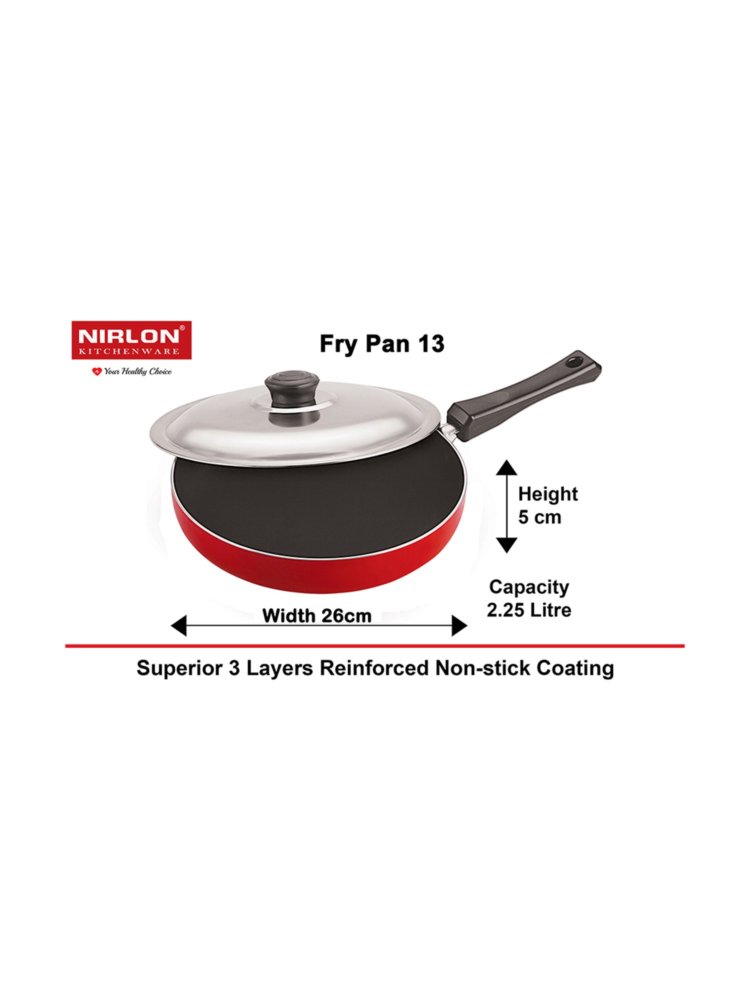 Nirlon Non-Stick Red Aluminium Chemical Free Kitchen Item Set of 4 Pieces