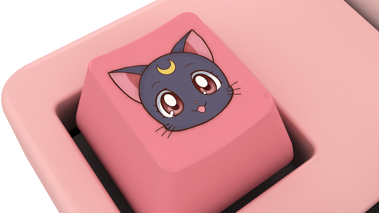 Akko 3108V2 Sailor Moon Gaming Mechanical Keyboard Pink Switch Double Shot Dye Sub PBT Keycaps NKRO Detachable USB Type-C Pink Cat Paw