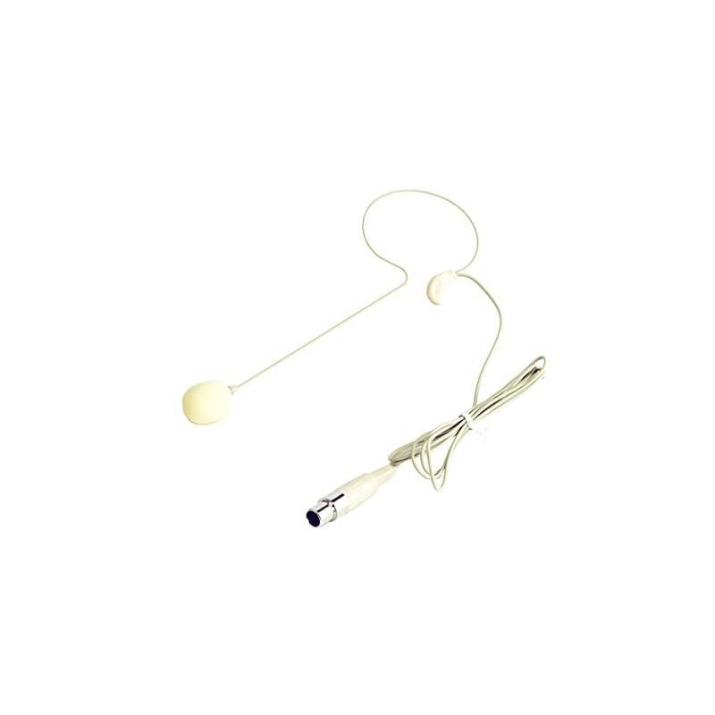 HM-45 Uni-directional Headworn Condenser Microphone - Small and lightweight, minimum visibility, Ideal for singers, performers, DJs, television announcers, etc. min-xlr connection, Biege color