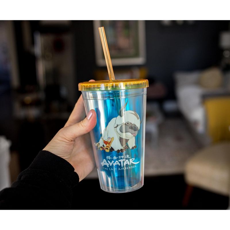 Surreal Entertainment Avatar: The Last Airbender Aang and Appa Carnival Cup With Straw | 16 Ounces