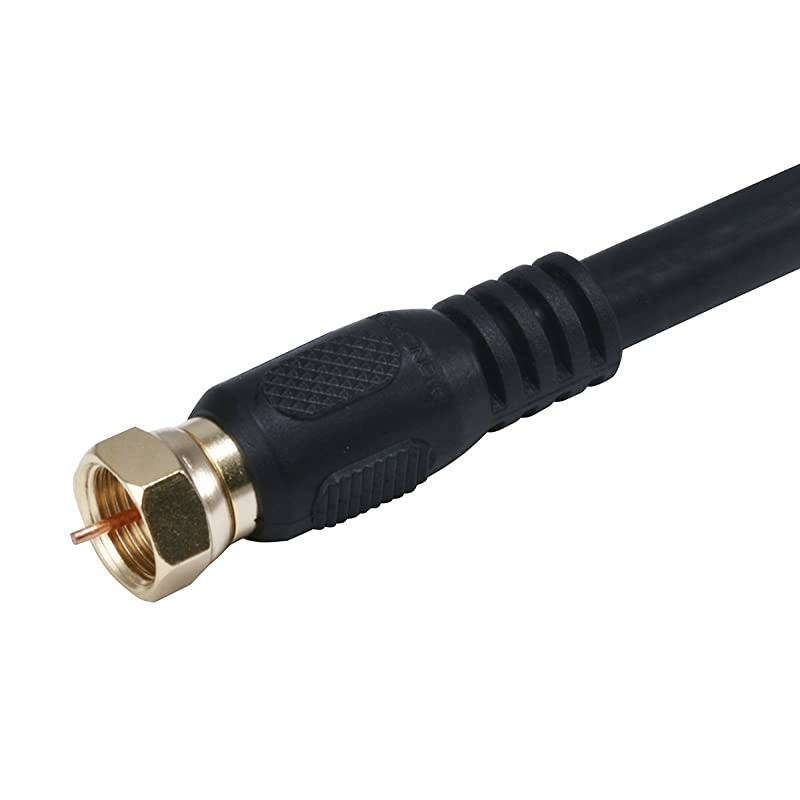 103030 75 Ohm Quad Shielded CL2 FType Coaxial RF CableBlack