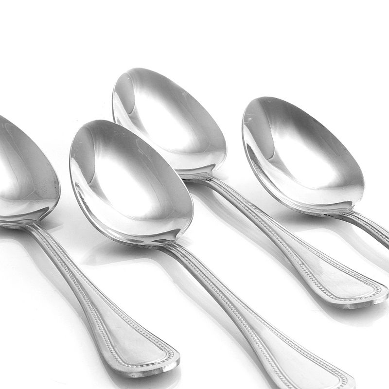 Gibson Home Graylyn 4 Piece Stainless Steel Beaded Edge Dinner Spoon Set