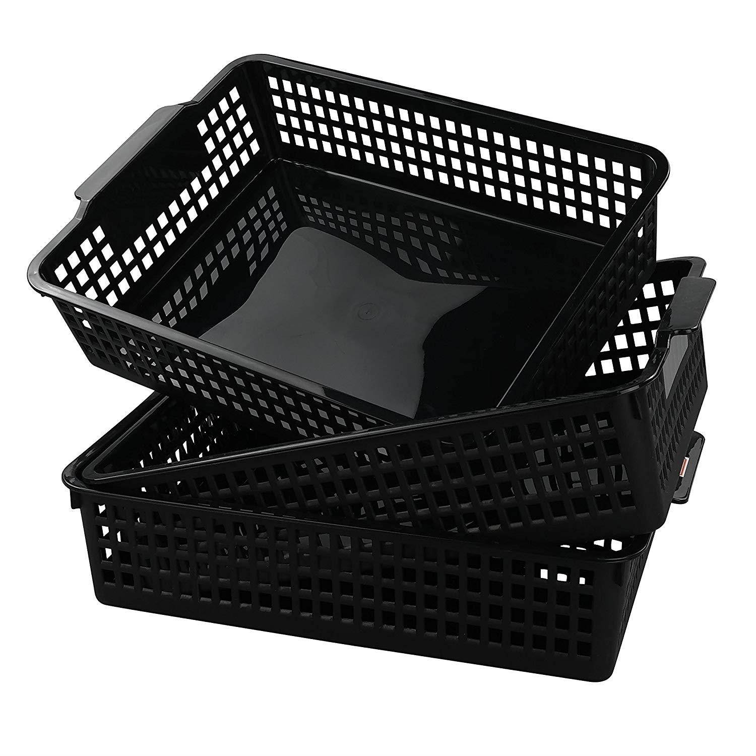 Begale Desktop Storage Basket, for Office Supplies, File, Letter and Document Organizer, 3-Pack
