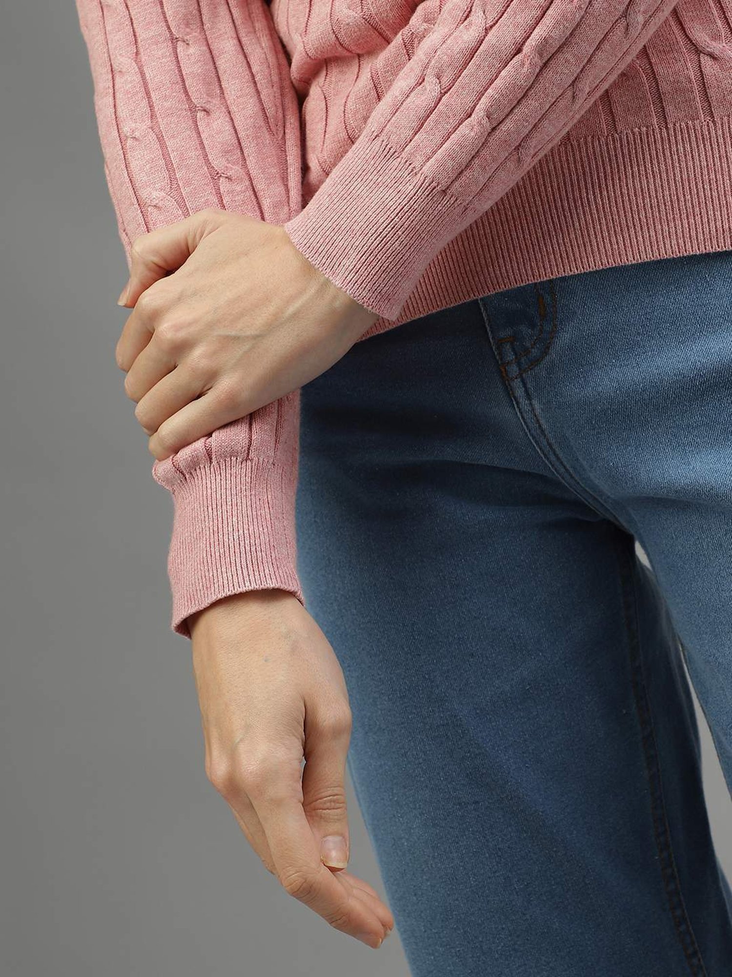 Gant Pink Cotton Self Pattern Sweater