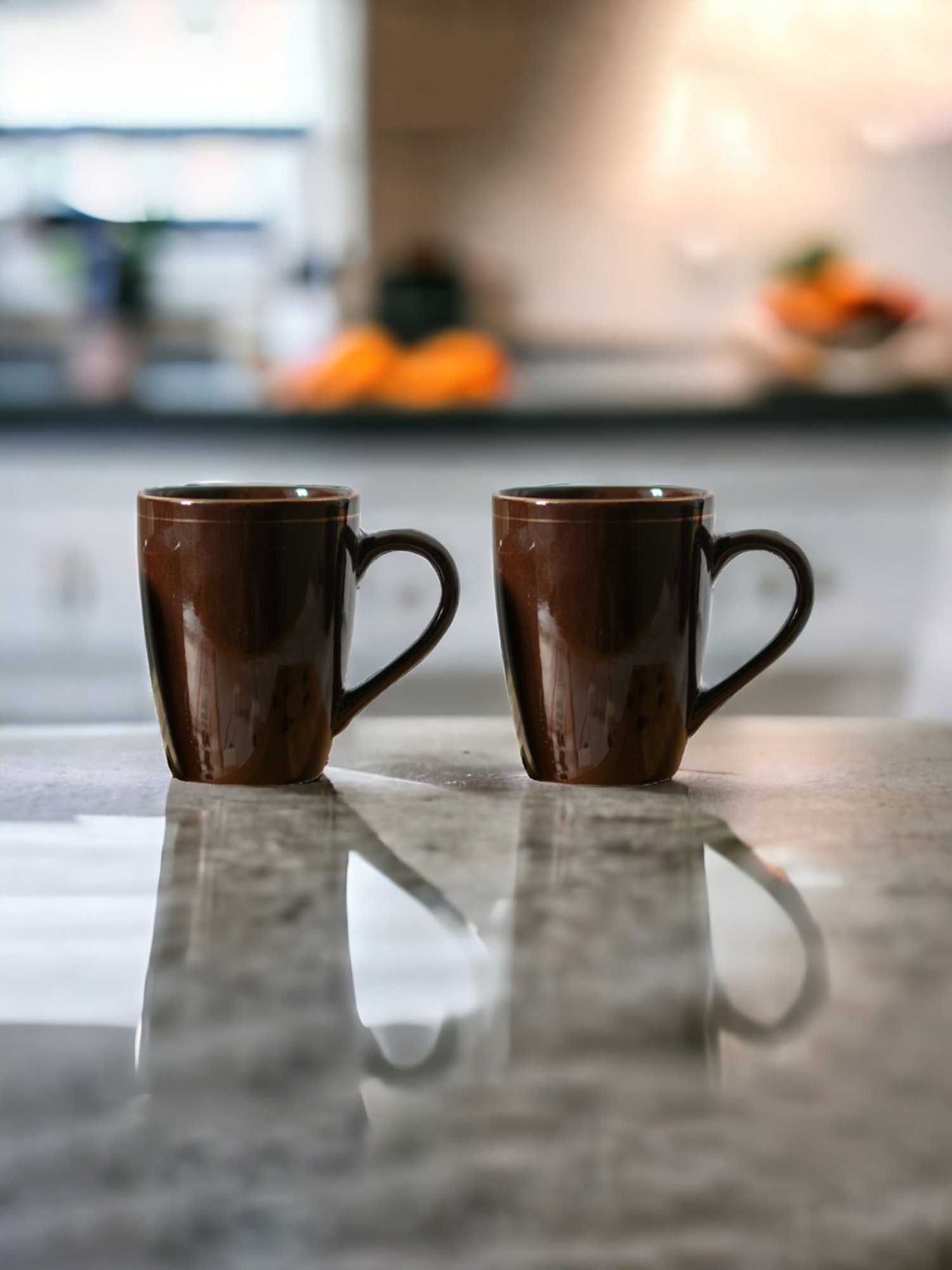 Femora India Brown Ceramic Coffee Mug - Set of 2