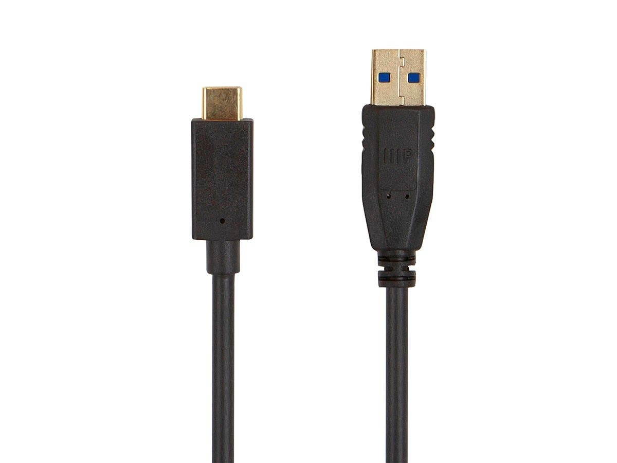 Monoprice USB 3.0 Type-C to Type-A Cable - 1.5 Feet - Black, For Nintendo Switch, Samsung Galaxy S10 S9 S8 Note, Android Google Pixel - Select Series